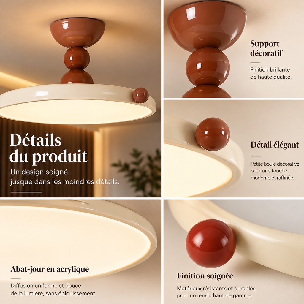 Plafonnier LED Sculptural – Élégance Contemporaine