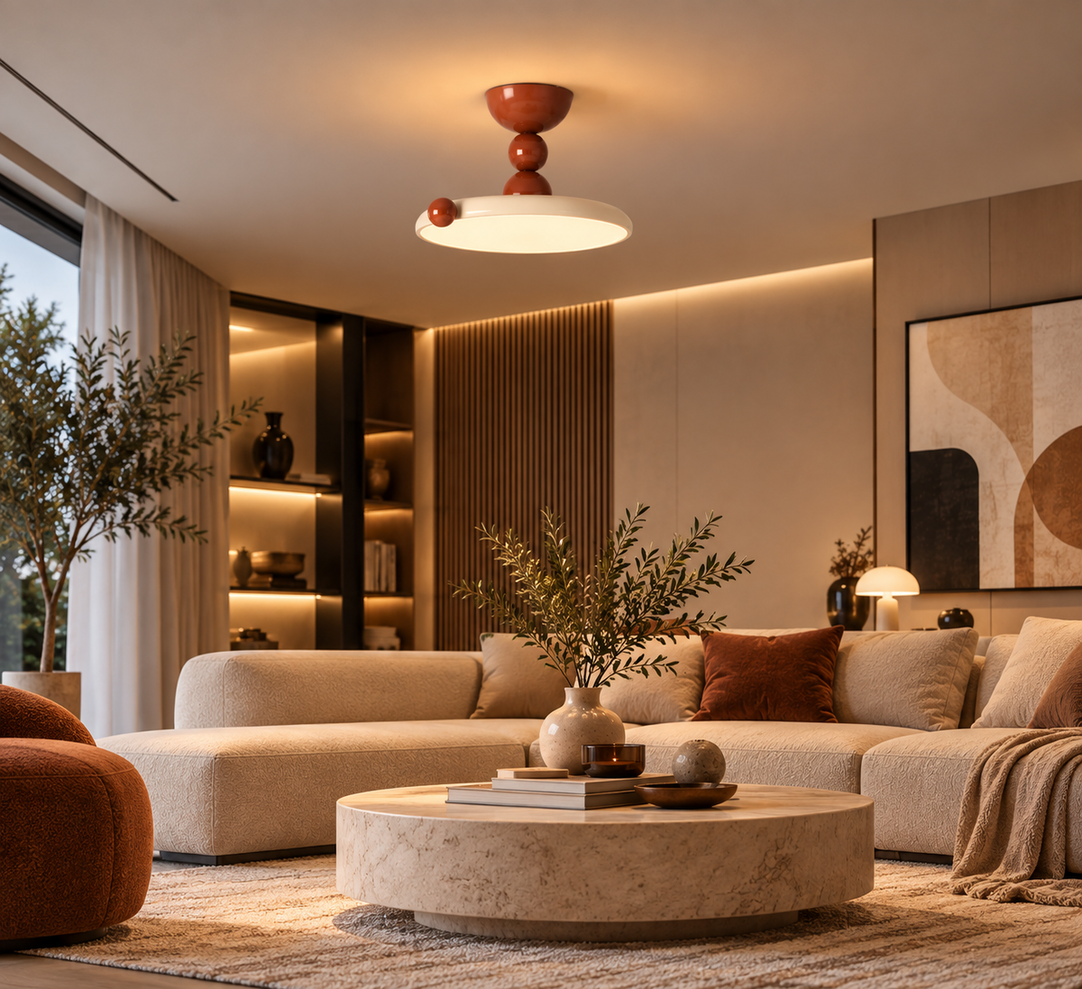 Plafonnier LED Sculptural – Élégance Contemporaine