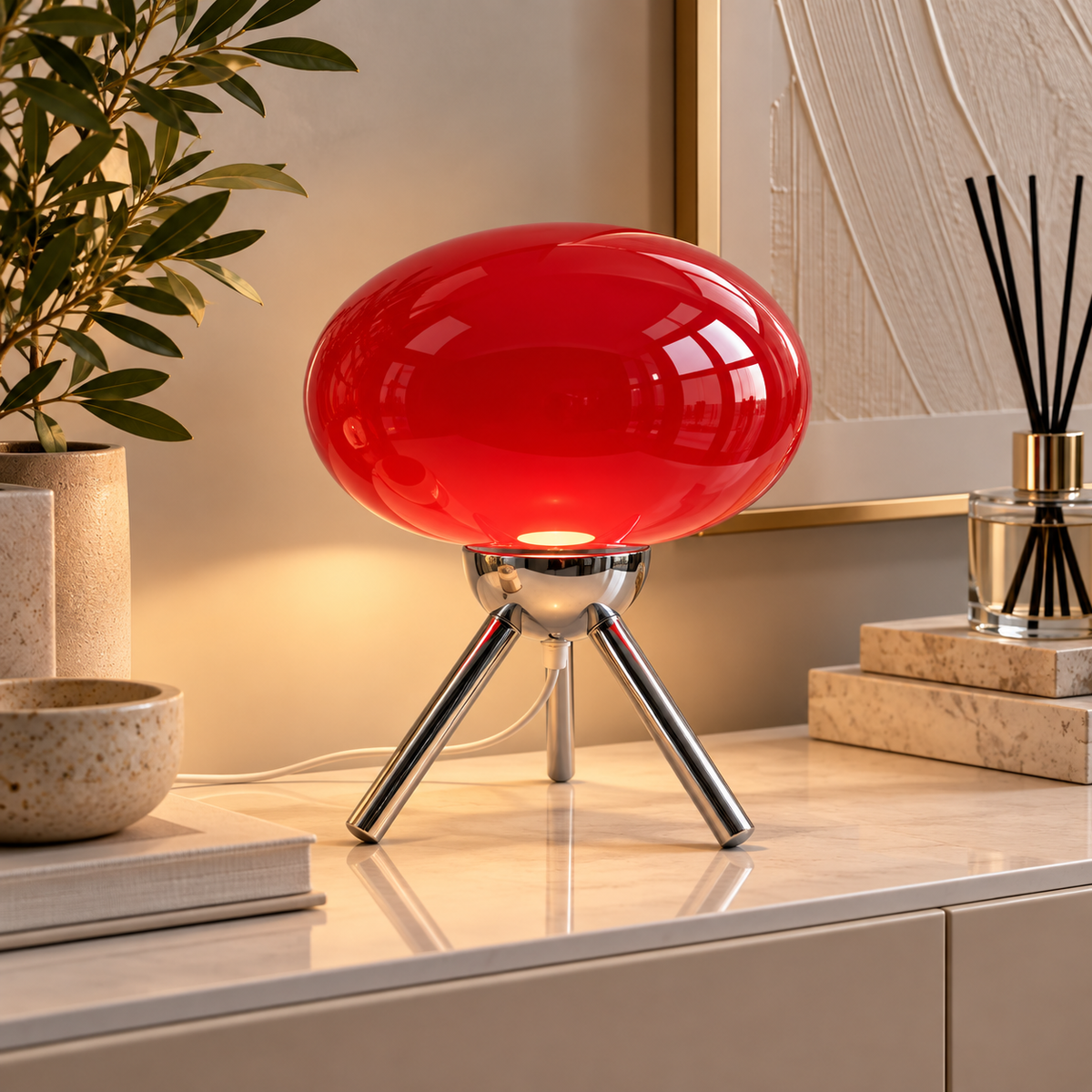 Lampe de Table en Verre – Éclat Rétro