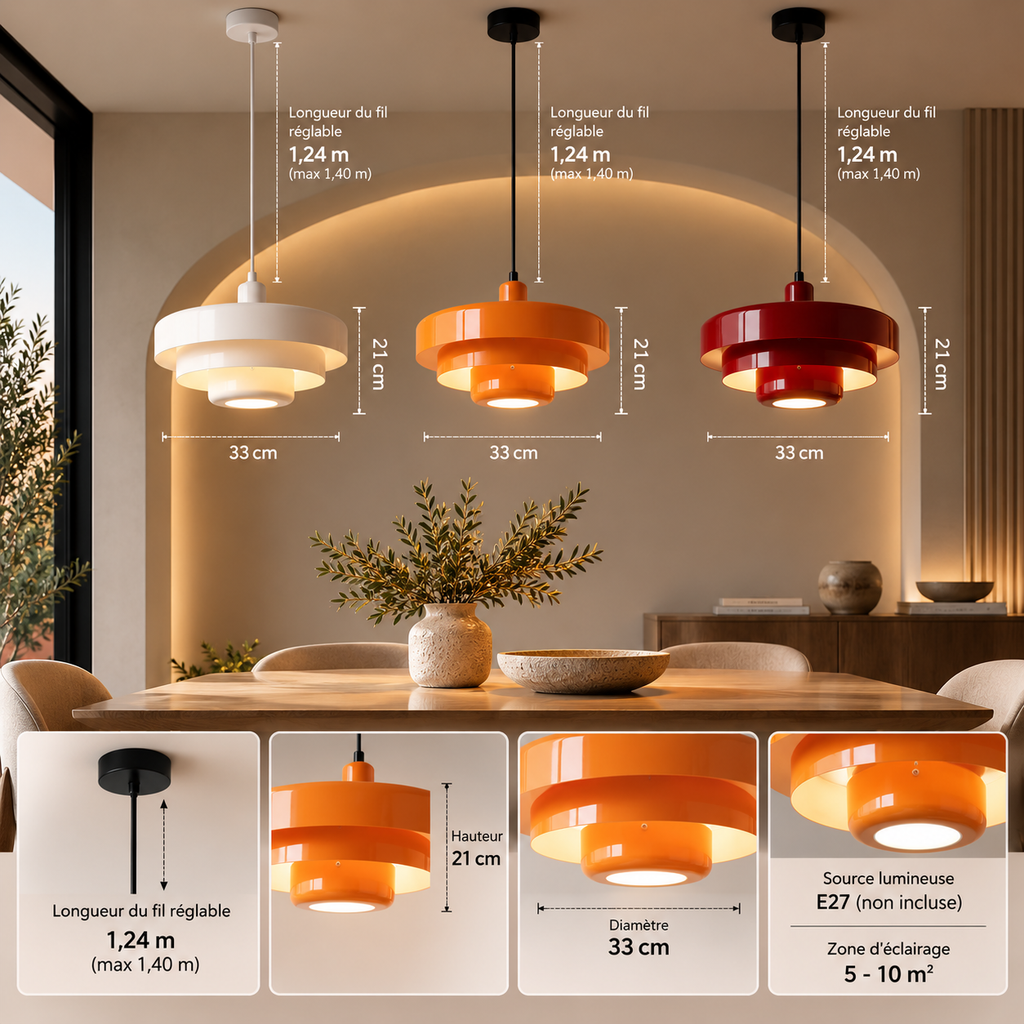 Suspension LED Design Rétro – Halo